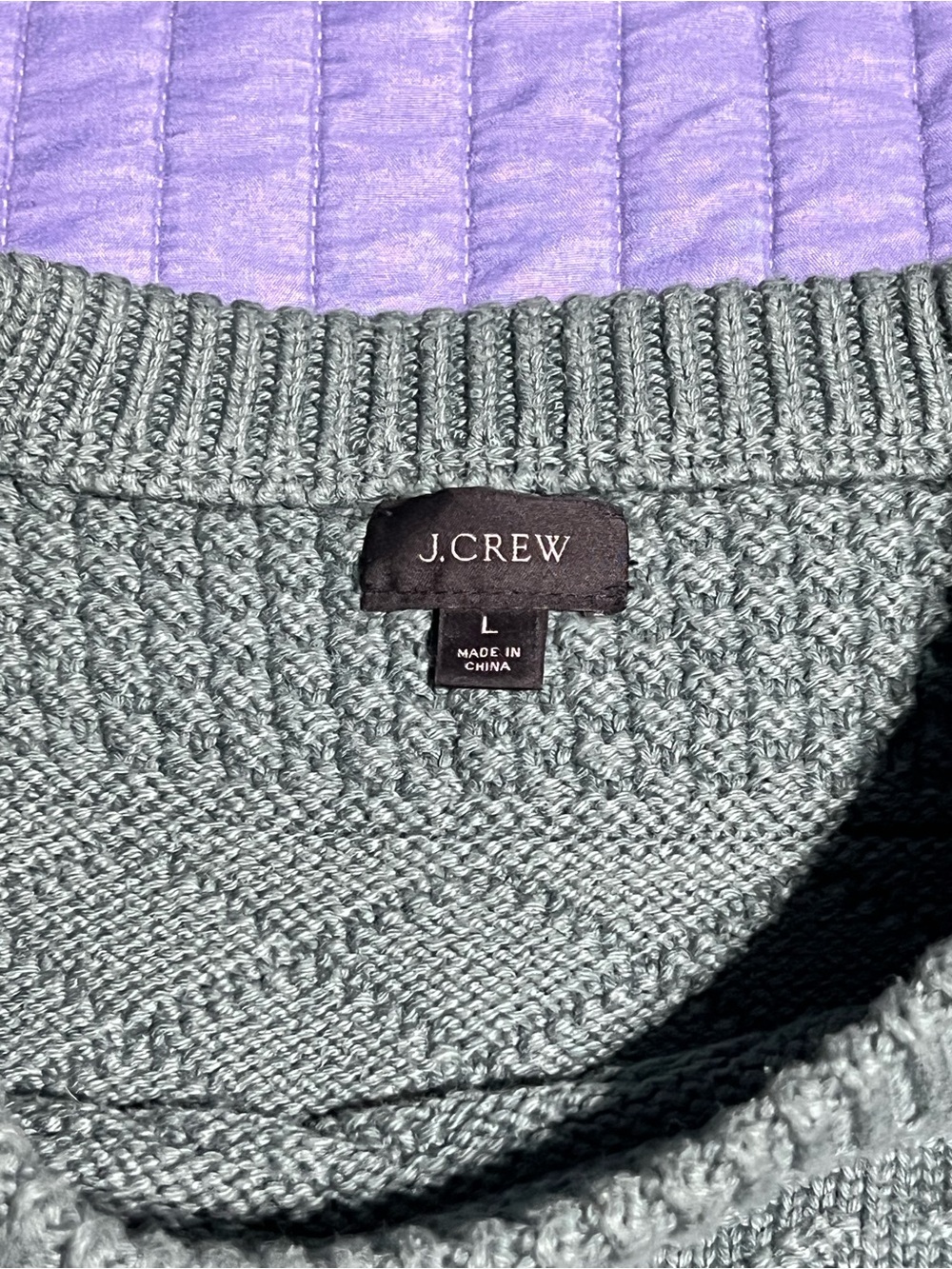 Chaps Ralph Lauren Dark Green Cable-Knit Crewneck Sweater with Crest Emblem XL - Picture 8 of 15